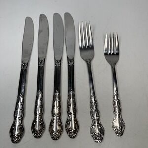 National Stainless NANCY Dinner Fork Salad Fork KniveLot 5 Flatware Japan Floral